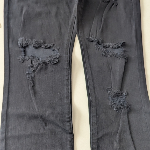 NWT Forever 21 Mens Slim Fit Distressed Jeans Black Zipper Detail Size 32x32 NWT - Picture 9 of 12
